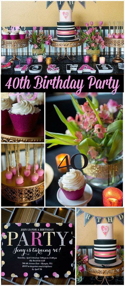 40th Birthday / Birthday "A Glamourous 40th Birthday Party" | Catch My Party | 40th birthday ...