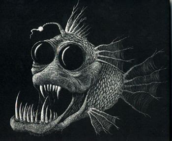 scratchboard anglerfish - WetCanvas | Fish drawings, Fish art, Scratchboard