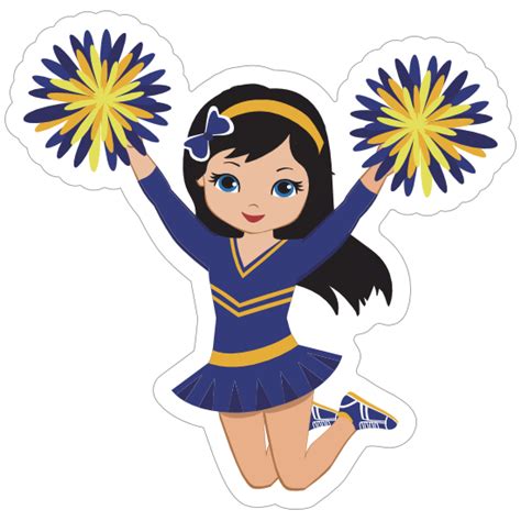 Happy Blue and Yellow Cheerleading Sticker