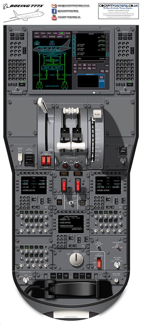 Boeing 777X Cockpit Poster | CockpitPosters.co.uk