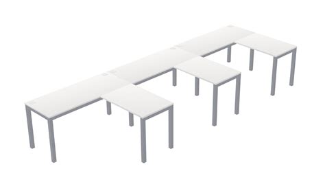 White L-Shaped Office Desk For 3 Persons - Officestock - Modern office furniture, chairs, desks ...