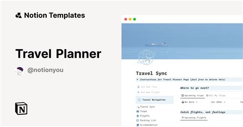 Travel Planner Template by Notion You | Notion Marketplace