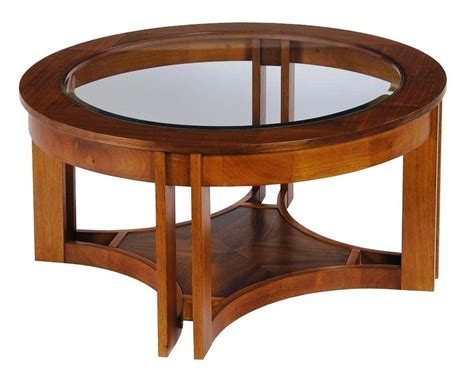 [View 41+] Round Wooden Coffee Table With Glass Top