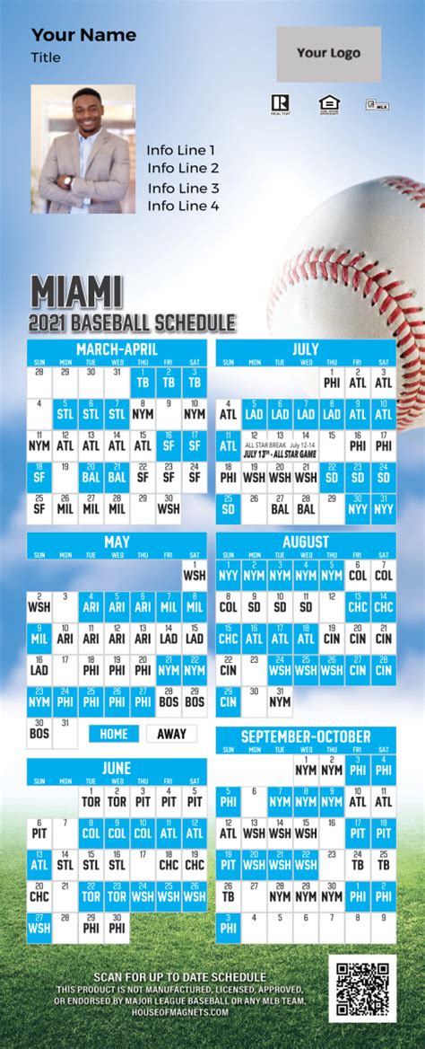 2021 Miami Marlins Schedule Magnets & Magnetic Schedules | Markful