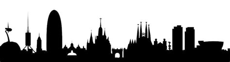 Barcelona Skyline Silhouette at GetDrawings | Free download