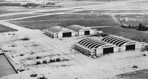 [Photo] Aerial view of hangars at Naval Air Station Patuxent River, Maryland, United States, as ...