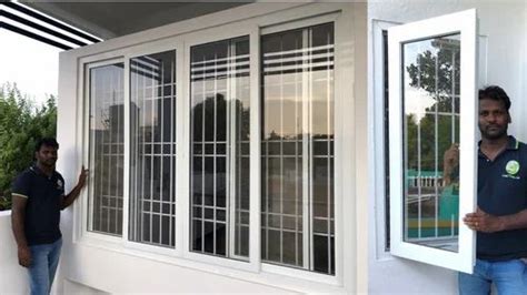 greentech White UPVC Windows Designs With Grill at Rs 900/sq ft in ...