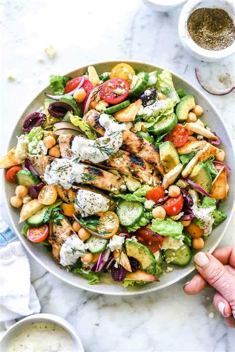 Greek Chicken Gyro Salad - foodiecrush .com