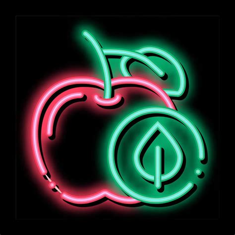 Apple Fruit Leaf neon glow icon illustration 17769067 Vector Art at Vecteezy