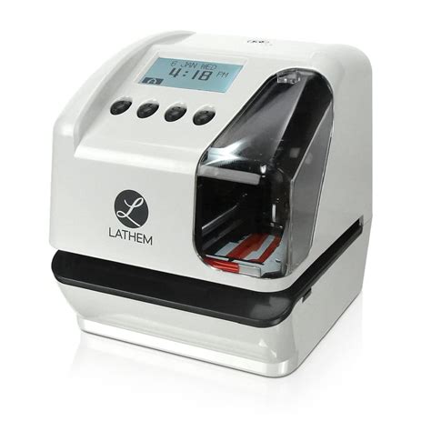 Lathem LT5000 Electronic Multi-Line Time, Date and Numbering Document Stamp, Can Be Wall Mounted ...