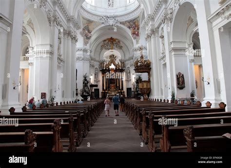 The nave of Fulda Cathedral. The cathedral is the landmark of Fulda and it is the most important ...