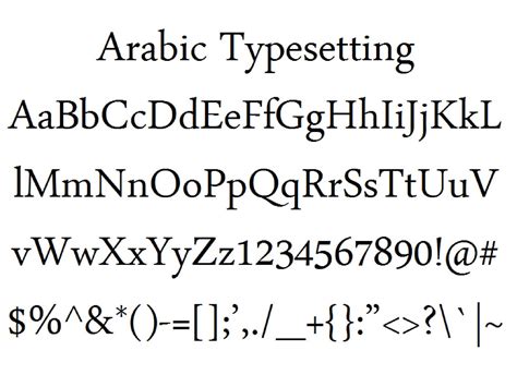 Font Alphabet Styles: Arabic Typesetting