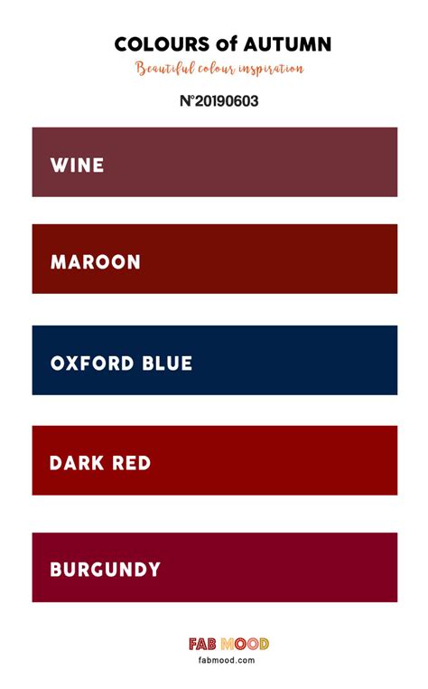 Burgundy Maroon Color Chart