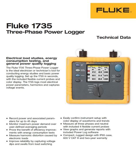 Fluke 1735 Three-Phase Power Logger - Wintech Engineering Supply