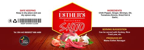 Shito label template | Label design, Banner ads design, Food packaging