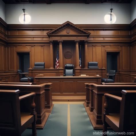 Judge's Desk in Vacant Courtroom | Stable Diffusion Online