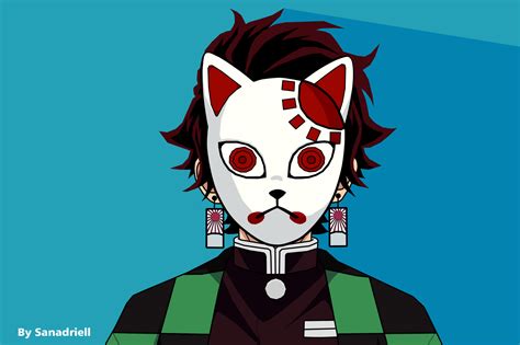 Kamado Tanjirou Warding Mask Wallpaper, HD Minimalist 4K Wallpapers ...