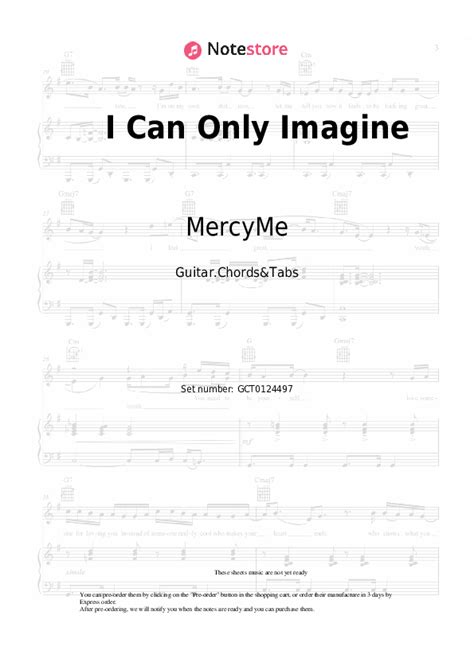 MercyMe - I Can Only Imagine guitar chords and tabs in Note-Store.com ...