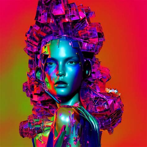 portrait of a fashion model exuberant surreal cyber | Stable Diffusion ...