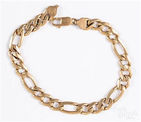 14K gold chain link bracelet sold at auction on 31st October | Bidsquare