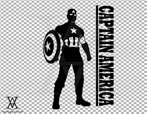 Captain America Silhouette Logo Clipart. INSTANT DOWNLOAD - Etsy UK