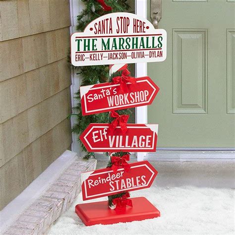 Santa Stop Here North Pole Personalized Sign