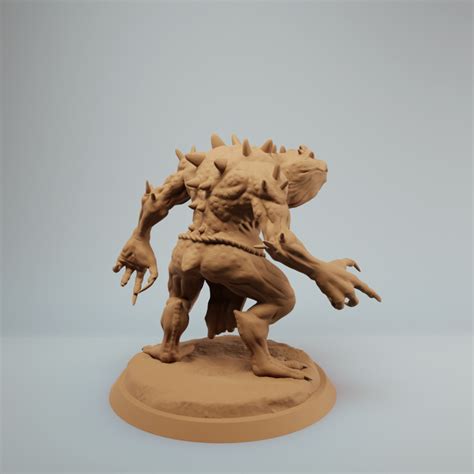 3D Printable Slaad Dnd miniature, 2 inch base pre-supported 3d print ...