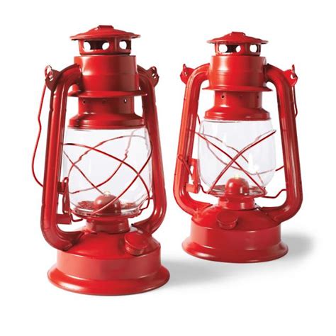 Set of Two Red Battery Operated Lanterns | Grandin Road