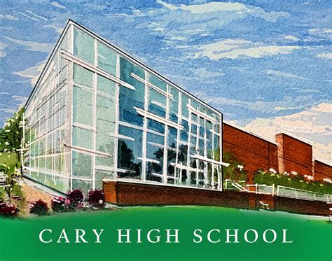 Cary, NC - Matted Print - 11"x14" - Cary High School - #lew