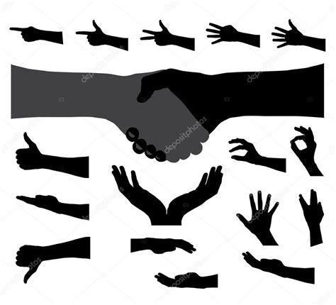 Black Set of Hand. Vector Illustration — Stock Vector © oleggankod #40557149