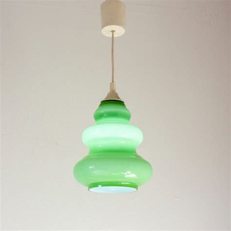 ITALIAN Vintage Green Hooped Cased Glass Mid Century Modern Pendant Light | eBay in 2023 | Mid ...