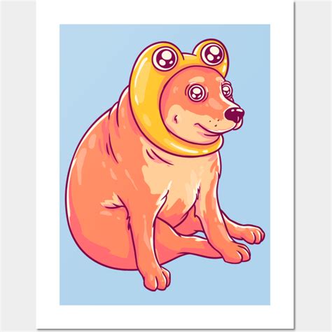 Cheems Frog - Yellow Frog Hat - Cheems - Posters and Art Prints | TeePublic