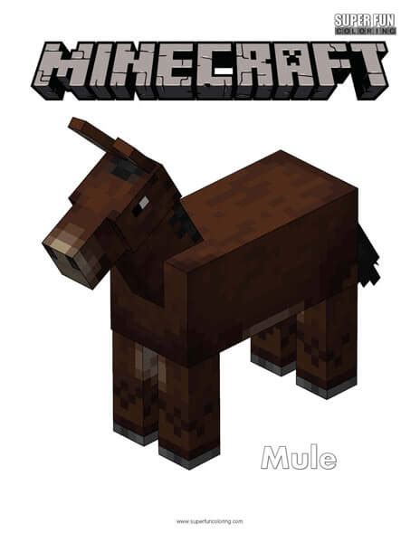 Mule Minecraft Coloring Page - Super Fun Coloring