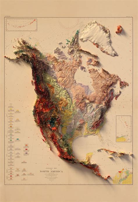 North America Geological Map V1 - Etsy | Geography map, North america map, Map