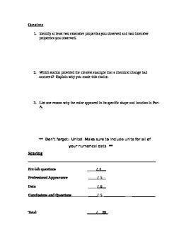 Physical & Chemical Changes Lab by Lesson Universe | TPT