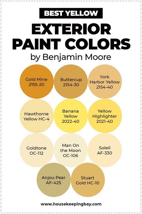 Best Yellow Exterior Paint Colors by Benjamin Moore | Benjamin moore exterior paint, Exterior ...