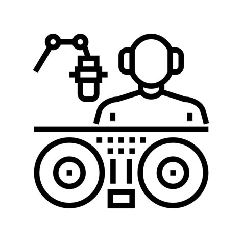 dj and radio host line icon vector illustration 10014942 Vector Art at ...