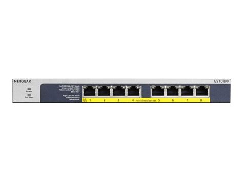 NETGEAR 8-Port Gigabit Ethernet Unmanaged Switch, 120W PoE/PoE+ - GS108PP-100NAS