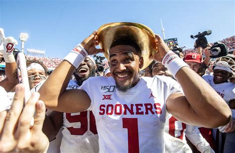 Jalen Hurts once again asked about rivalry games, accounts for 4 TDs in Oklahoma’s win over ...