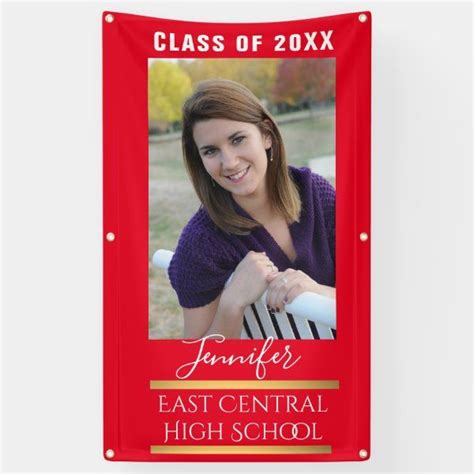 Red and Gold High School Senior Banner | Zazzle