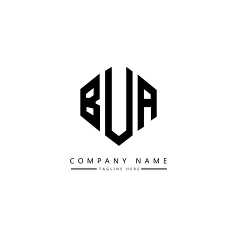 BUA letter logo design with polygon shape. BUA polygon and cube shape logo design. BUA hexagon ...