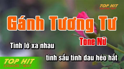 Gánh Tương Tư Karaoke Tone Nữ Nhạc Sống | TOP HIT KARAOKE - YouTube