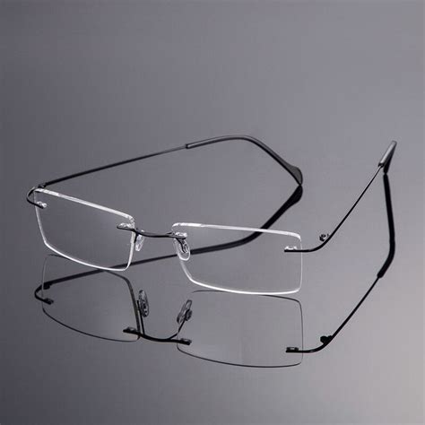 Vazrobe Men Spectacle Frame Titanium Frameless Clear Eyeglasses Frame ...