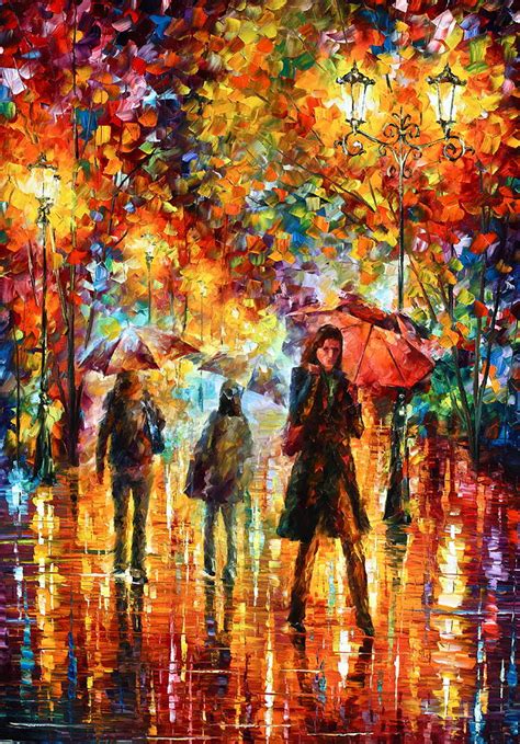 Hesitation of the Rain Painting by Leonid Afremov | Fine Art America