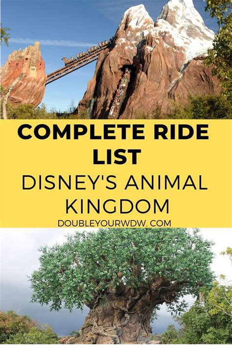 Animal Kingdom Complete Ride List | Animal kingdom disney, Animal ...