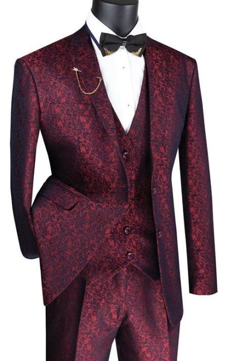 Paisley Floral Suit Ruby- Mens Flower Suit