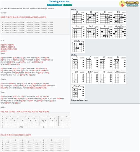 Chord: Thinking About You - Radiohead - tab, song lyric, sheet, guitar ...