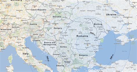 Harta Europei Distante Rutiere | Harta Fizica