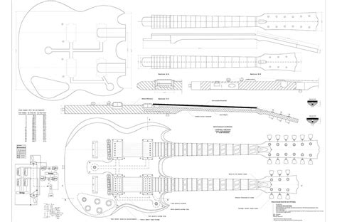 Gibson Double Neck (ESD-1275) Guitar Templates | Electric Herald