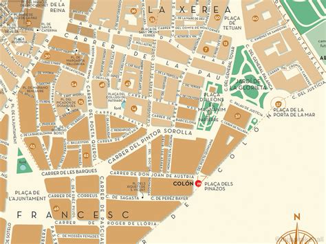 Ciutat Vella, Valencia map giclee print – Mike Hall Maps & illustration